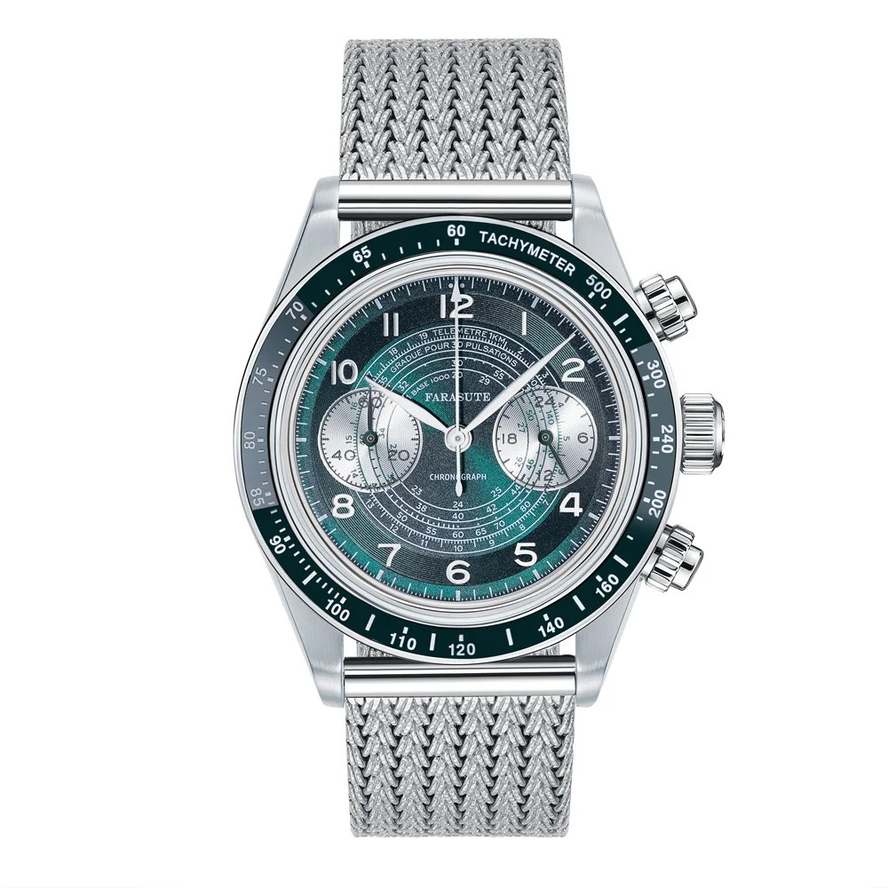 FARASUTE VK64 Chronograph Men’s Watch 10ATM Waterproof Stainless Steel 39mm