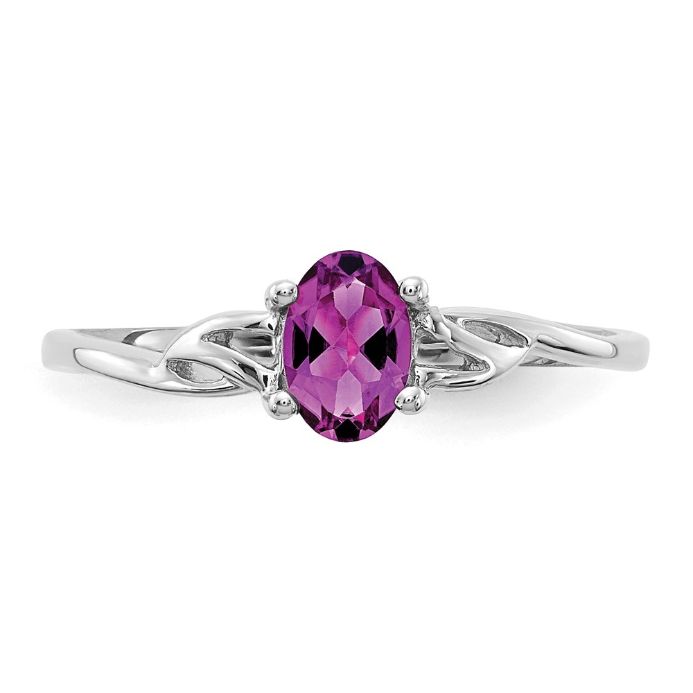 10k White Gold Garnet Engagement Ring Size 7