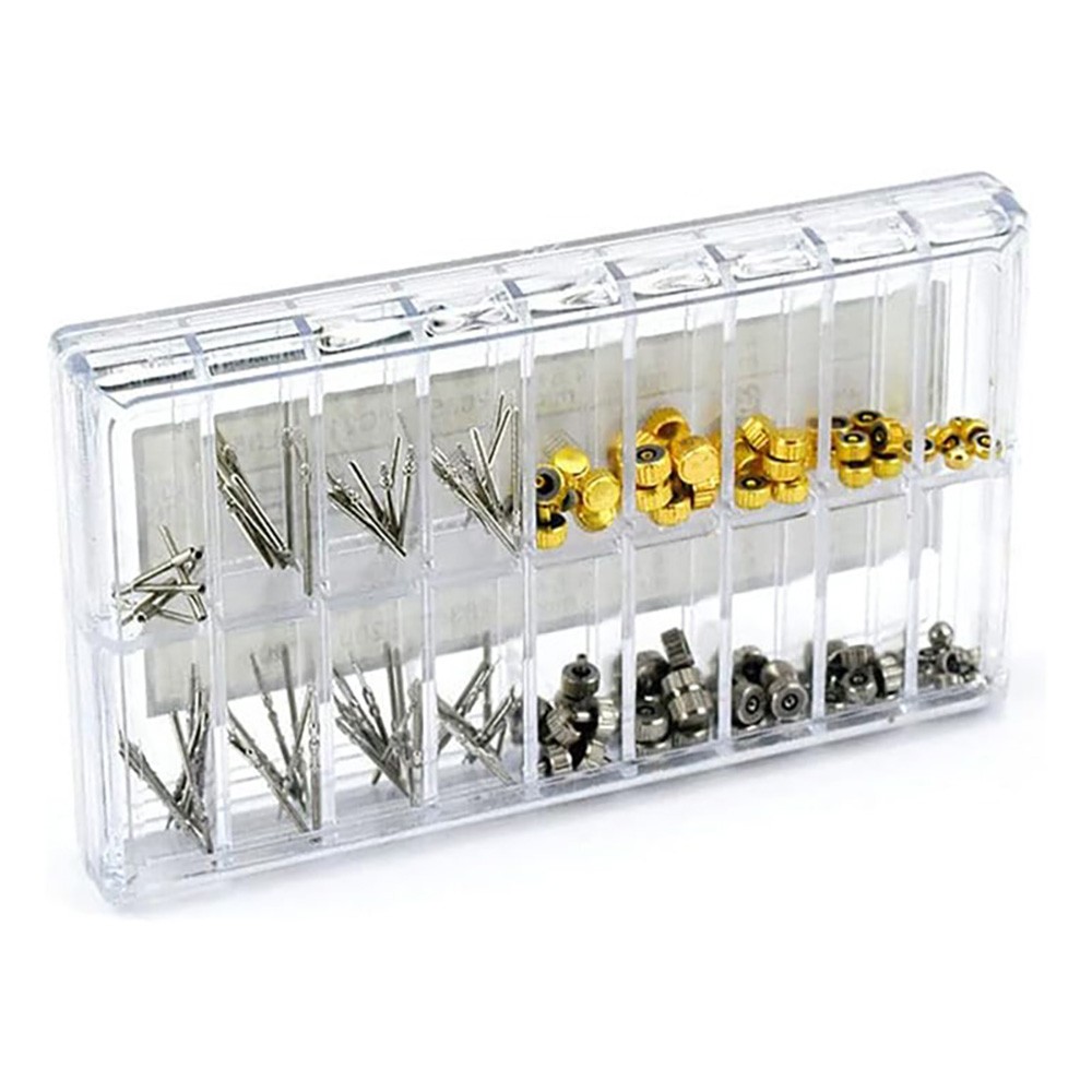 170 PCS Watch Crown Spring Bar Set Watch Stem Extender Crowns Repair Replacement