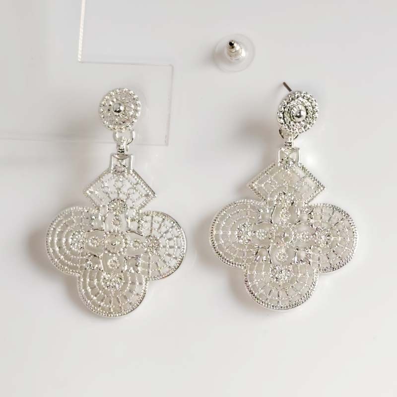 New Cabi Silver Plated Statement Drop Earrings Women Party Vacation Jewelry Gift