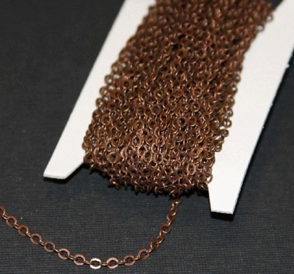 10 ft of Antiqued Copper Flat Cable Chain 3X2.5mm