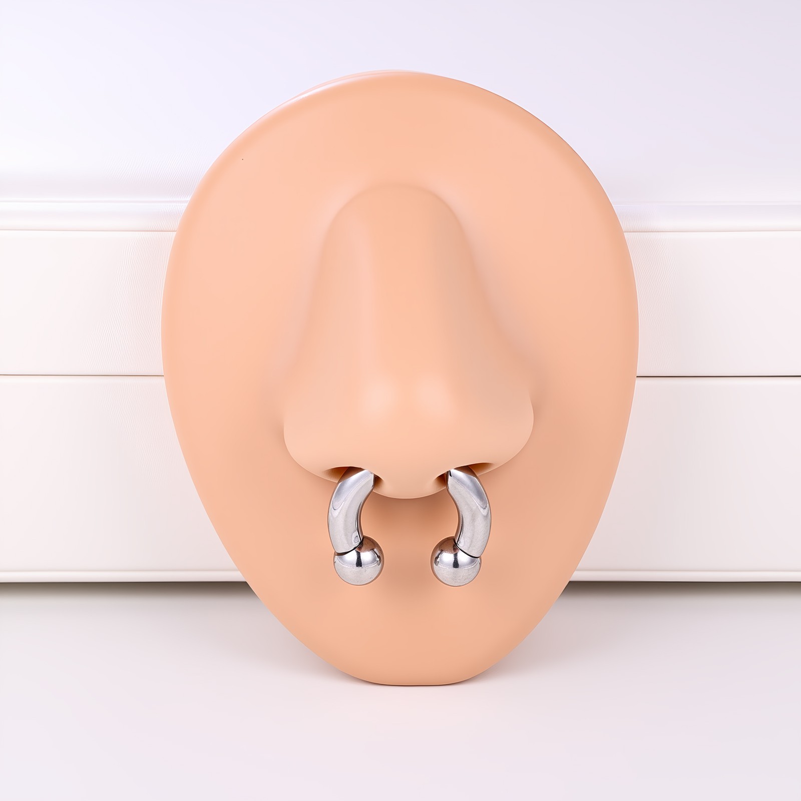 16G Stainless Steel Nose Rings Threadless Push-in Septum Piercing Body Jewelry