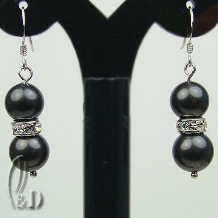AU STOCK CHIC GOTG LARGE MULTIPLE COLOUR SEA SHELL PEARLS SILVER EARRINGS EA013