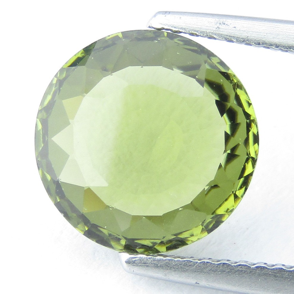 3.34Cts Gorgeous Natural Greenish Yellow Tourmaline 10.4mm Round Shape Loose Gem