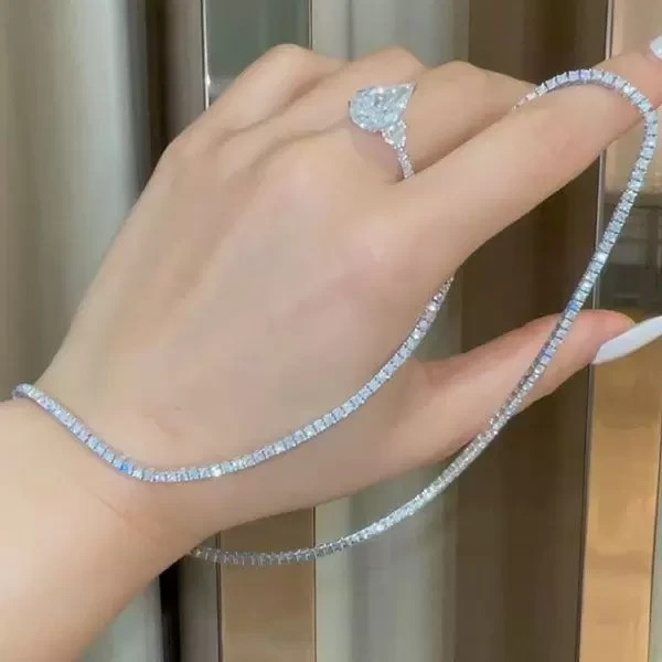 20Ct Round Cut Lab Created Diamond Tennis Women’s Necklace 14K White Gold Plated