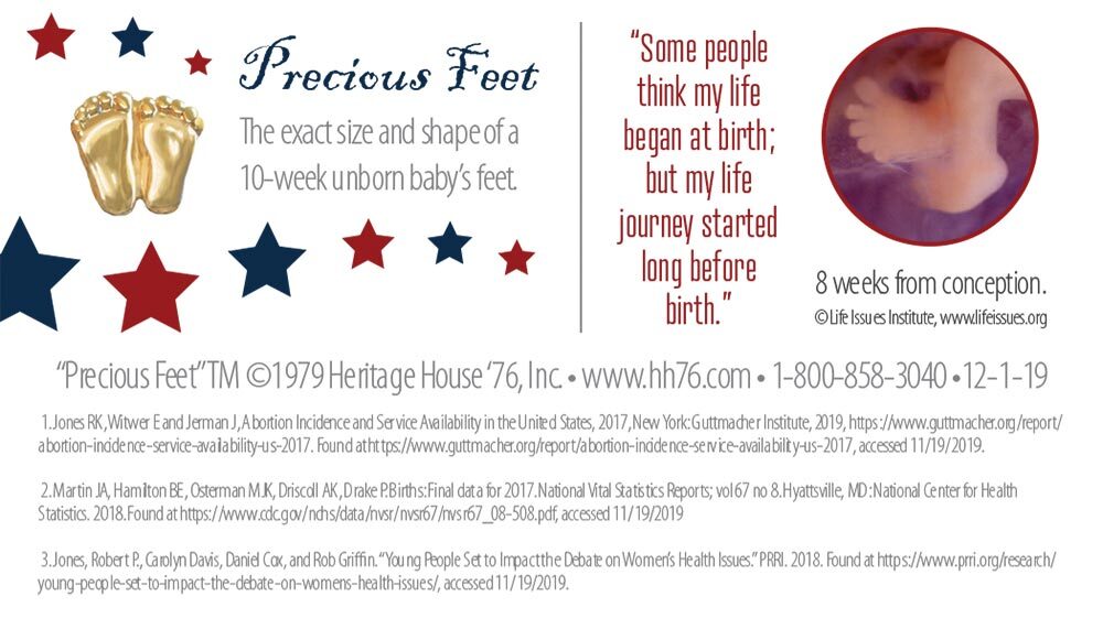 Precious Feet, Gold-Colored, Life & Liberty Card Jewelry, Lapel Pin