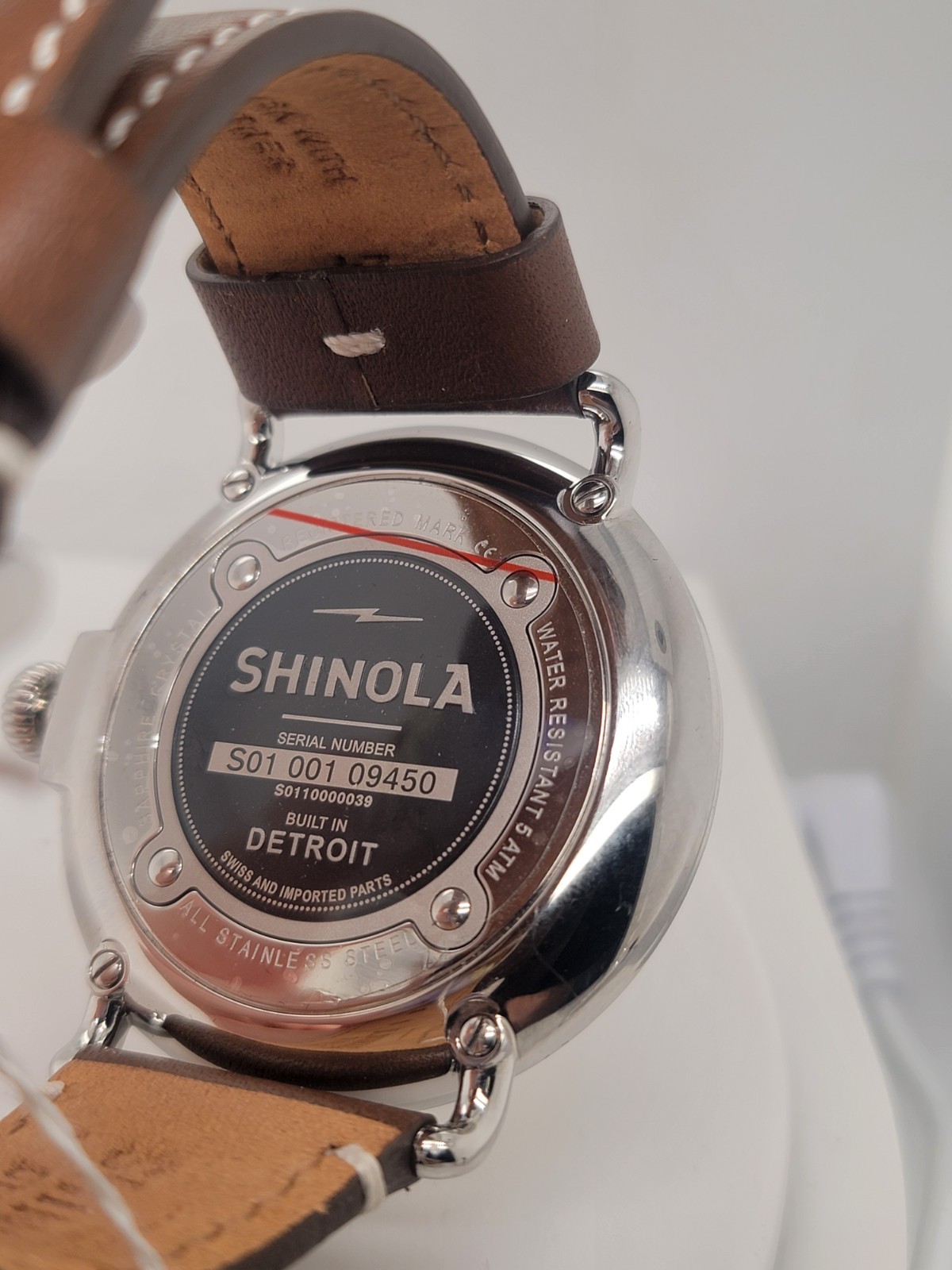 Shinola Runwell 47mm Cream Dial Argonite-1069 Men’s Watch Brown Leather