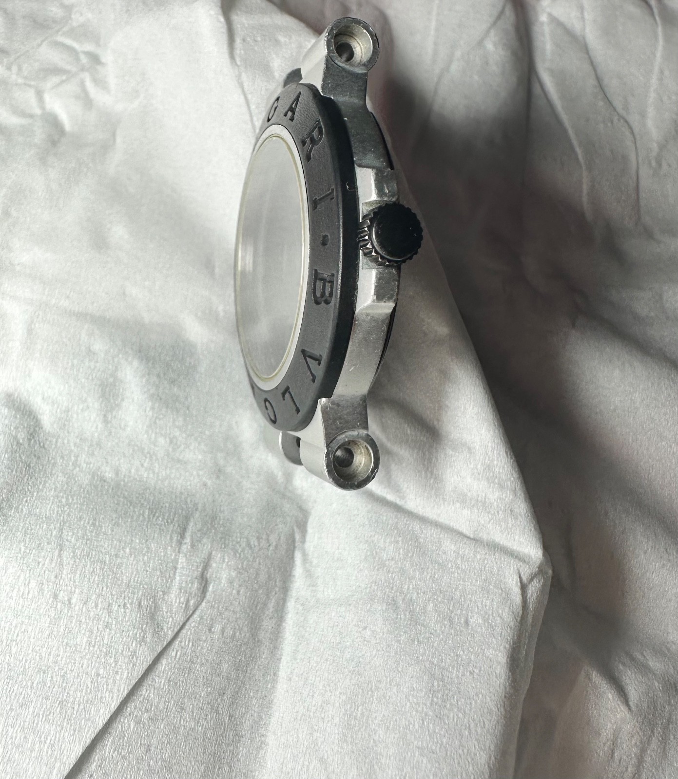 Bvlgari AL 38 A Aluminium Watch Case Complete + Crown – Genuine