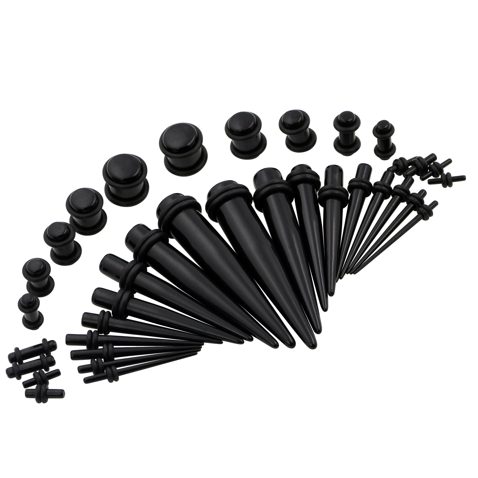 36pcs Acrylic Stretching Kit Taper Plugs Ear Gauge Expander 14G-00G Ear Piercing
