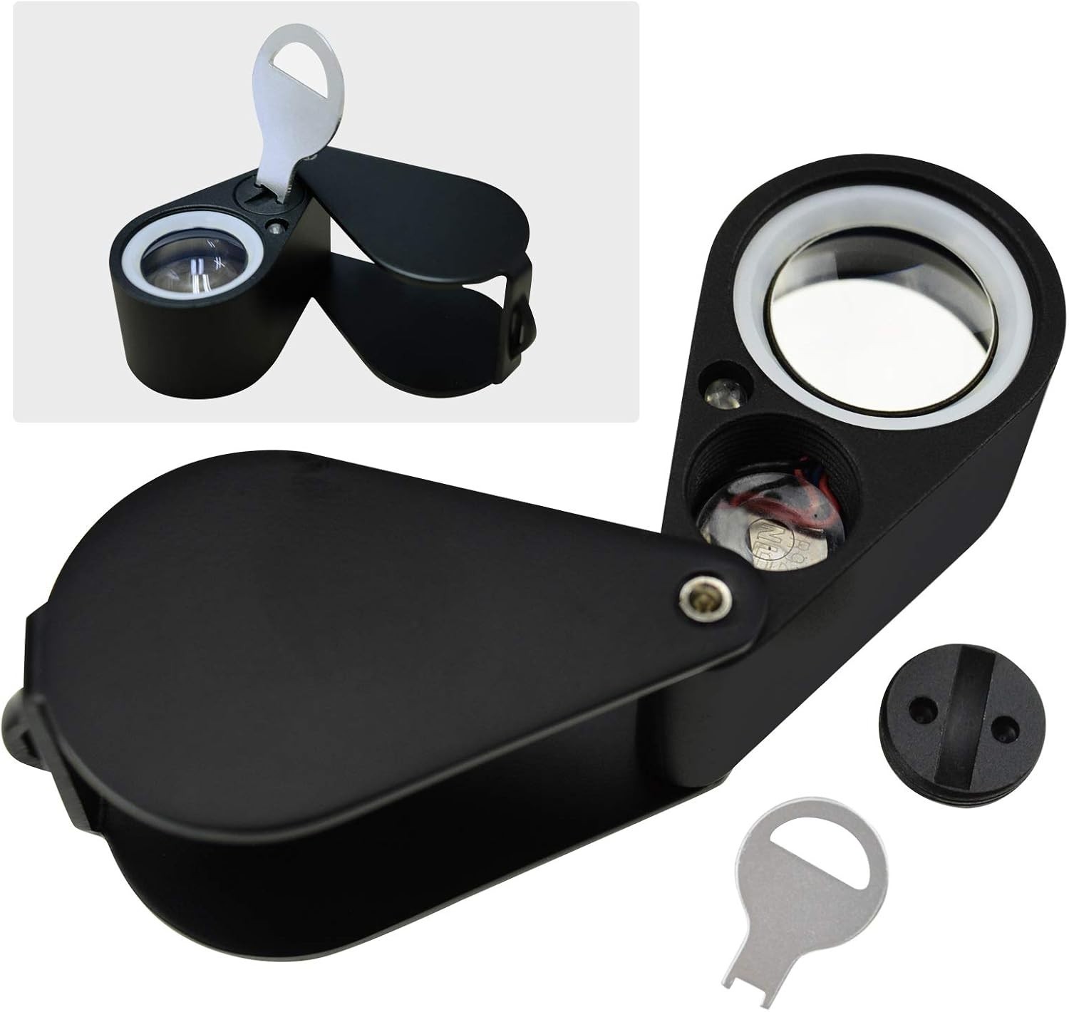 30x Magnifier Jewelry Loupe LED UV 21mm Achromatic Triplet Lens Optical Glass…
