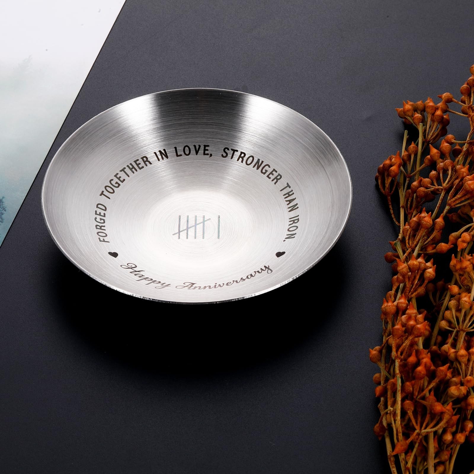 6th Anniversary Iron Gifts for Couples | Jewelry Tray, Ring Holder for Him & Her
