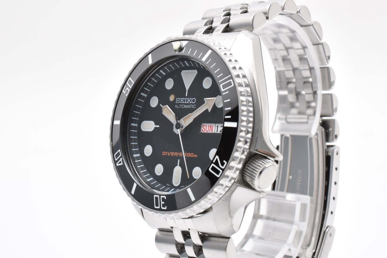 [Exc+5] SEIKO SKX007 7S26-0020 Black Boy Automatic Diver Vintage Men Watch 16.5c