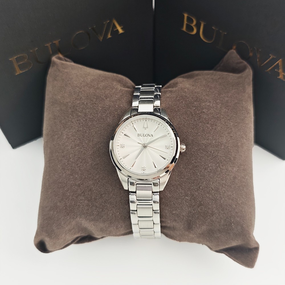Bulova Sutton 96P219 Women’s Quartz Diamond White Dial 28mm Watch New With Box