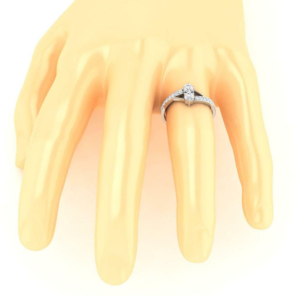 Solitaire Engagement Ring SI1 G 0.80 Carat Forever Us Two Stone Diamond 14K Gold