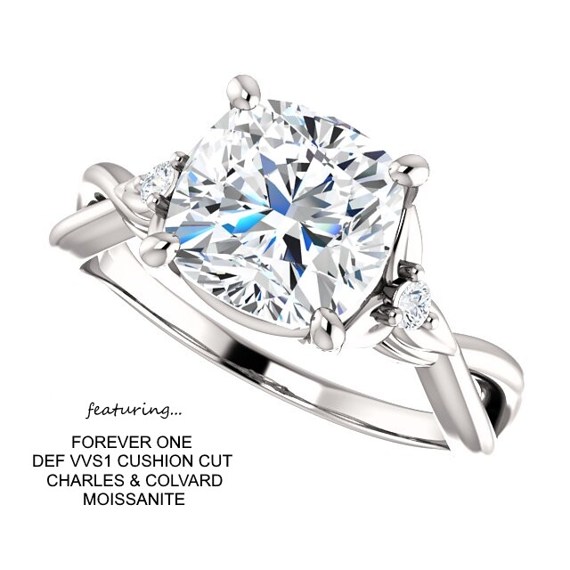 2.06 Carat Forever One DEF Moissanite Ring 14K Gold CHARLES & COLVARD