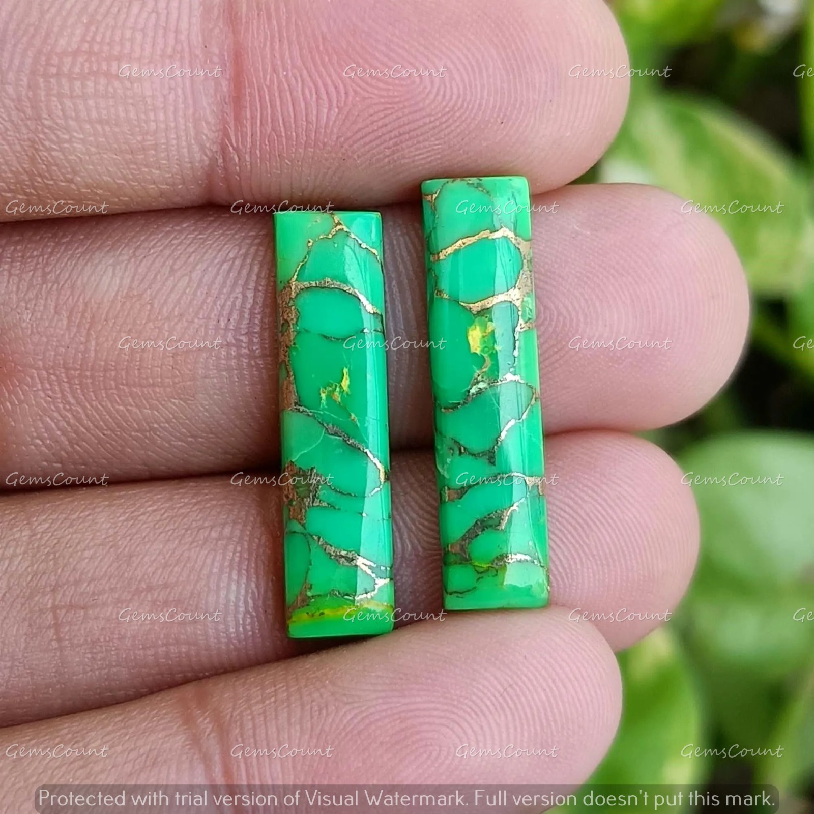 Natural Green Copper Turquoise Rectangle Cabochon Loose Gemstone 5x10mm-15x30mm