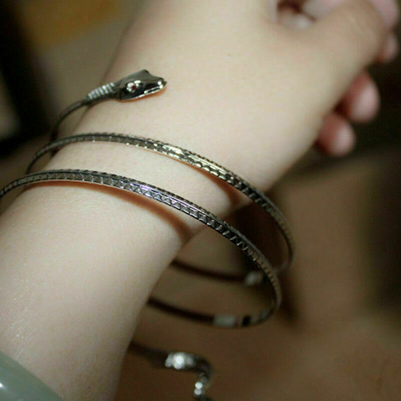 Elegant Unique 925 Sterling Silver New Charms Snake Design Bracelet Bangle Cuff
