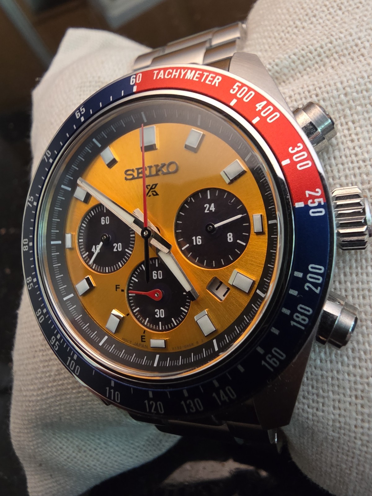 Seiko Prospex Speedtimer SSC947 Solar Chronograph Box/Papers Leather Strap