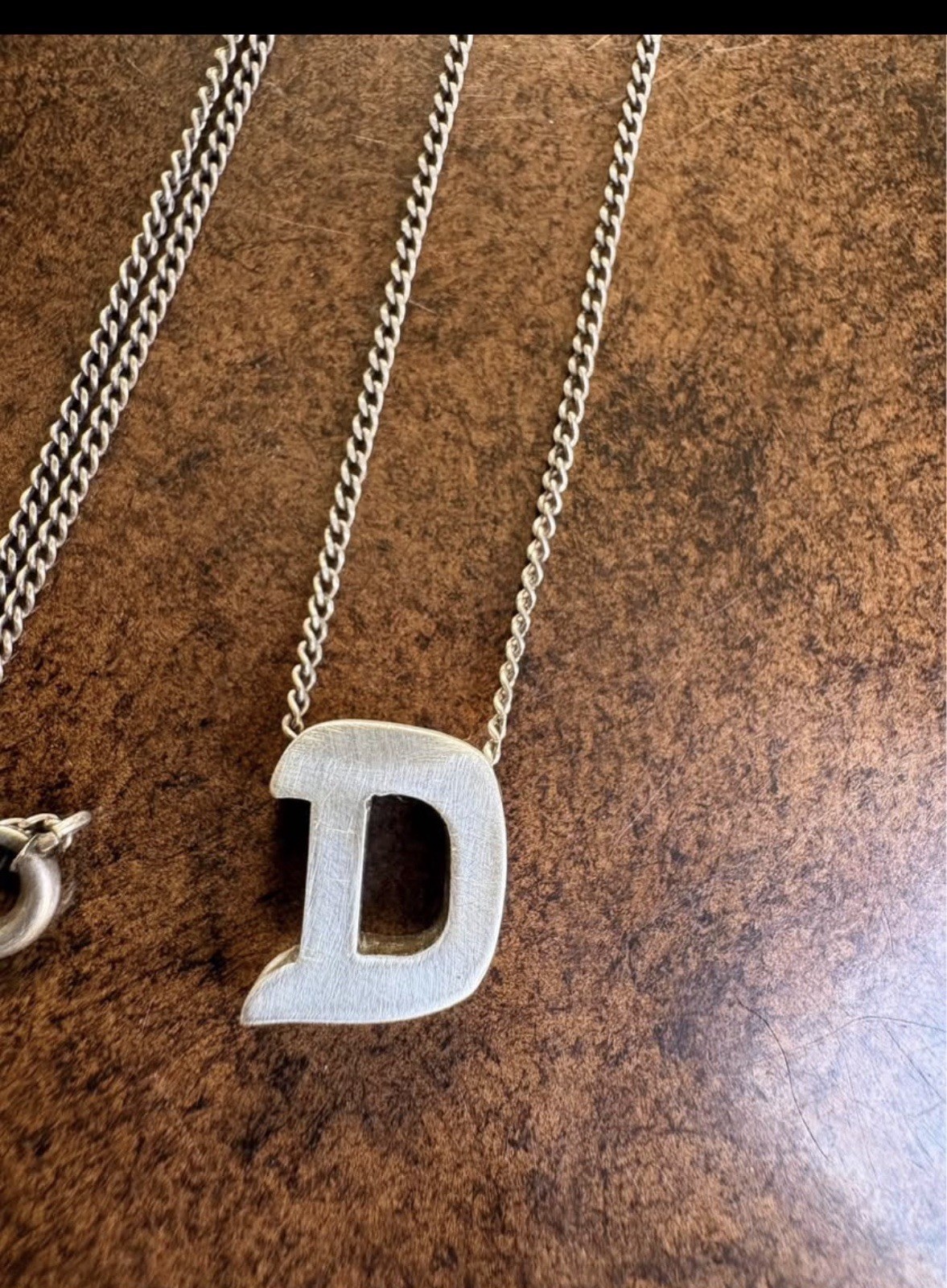 Polo Ralph Lauren Initial ( D ) 925 sterling silver necklace Womens