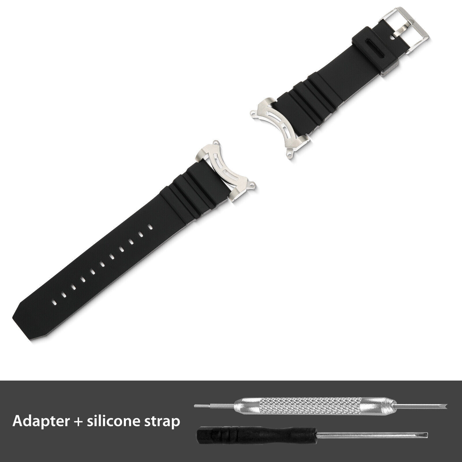 24mm +Adapters For Citizen BJ8050-08E Eco Drive Rubber Watch Strap Band