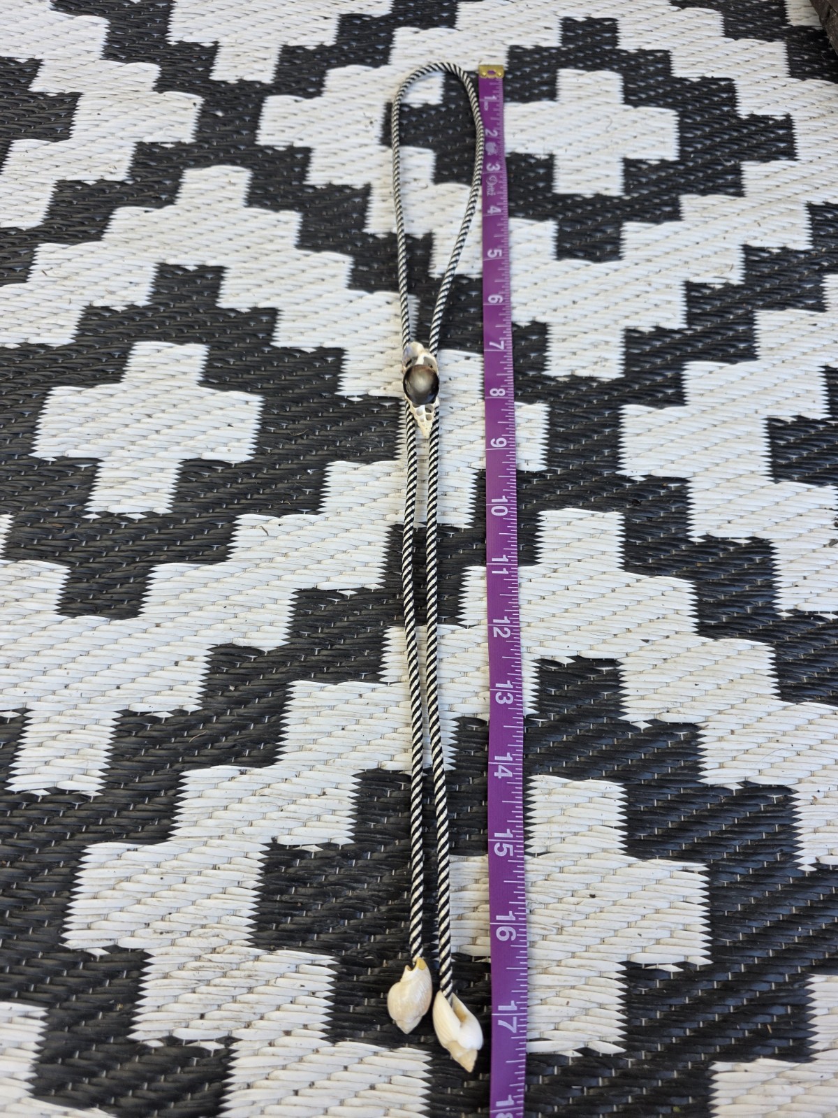 Bolo Tie. . Lavander Stone. Shells. 34″