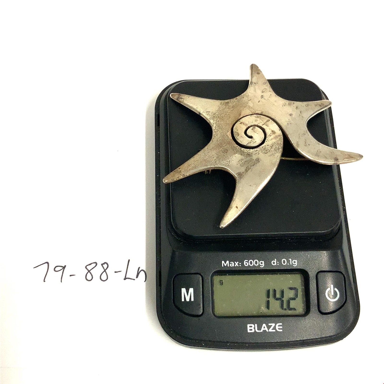 Vintage Signed Sterling Hecho En Mexico AAR Antonio Reina Star Shell Brooch Pin