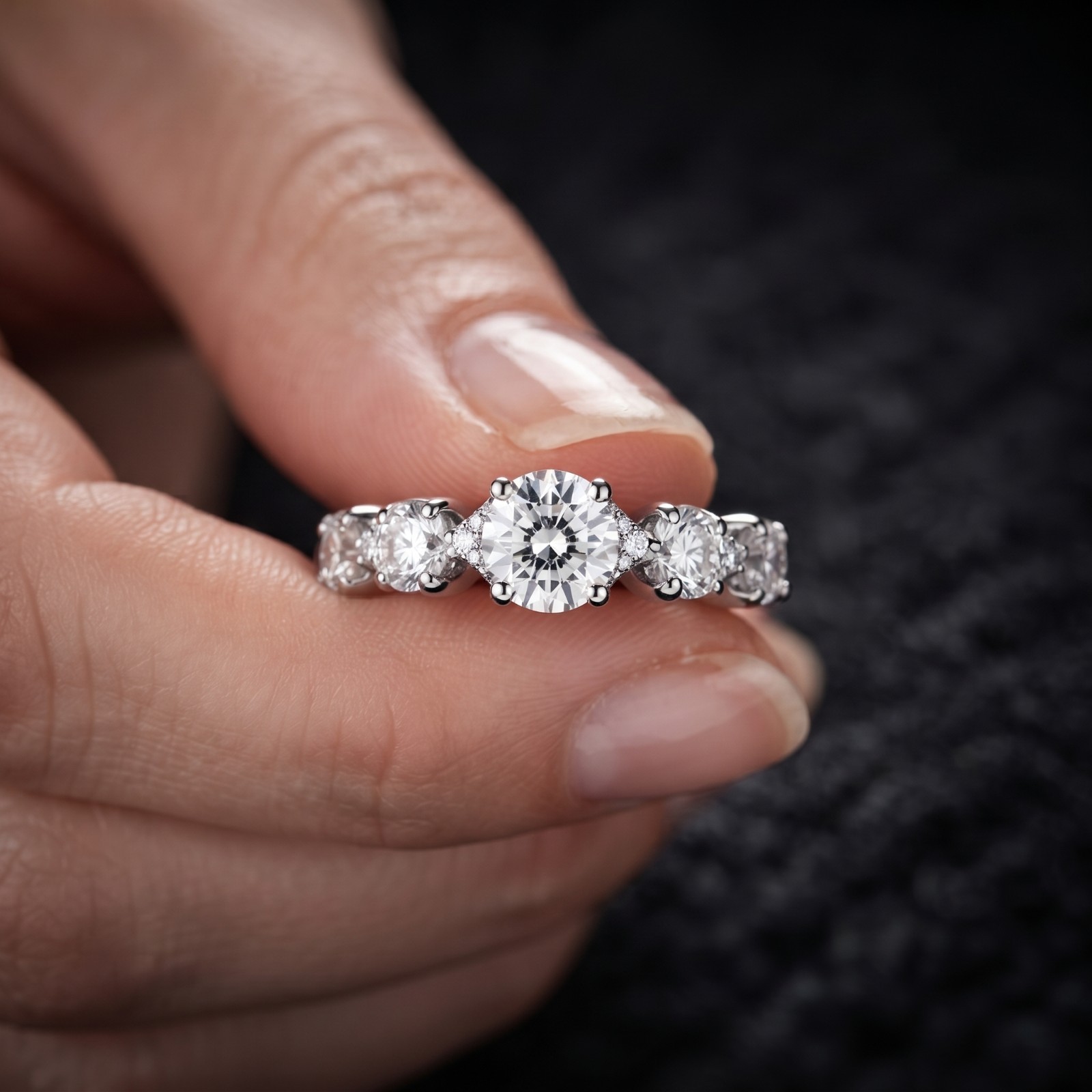 Round Cut 3.50 Carat Natural Diamond Solid 18K White Gold Romantic Ring Gift