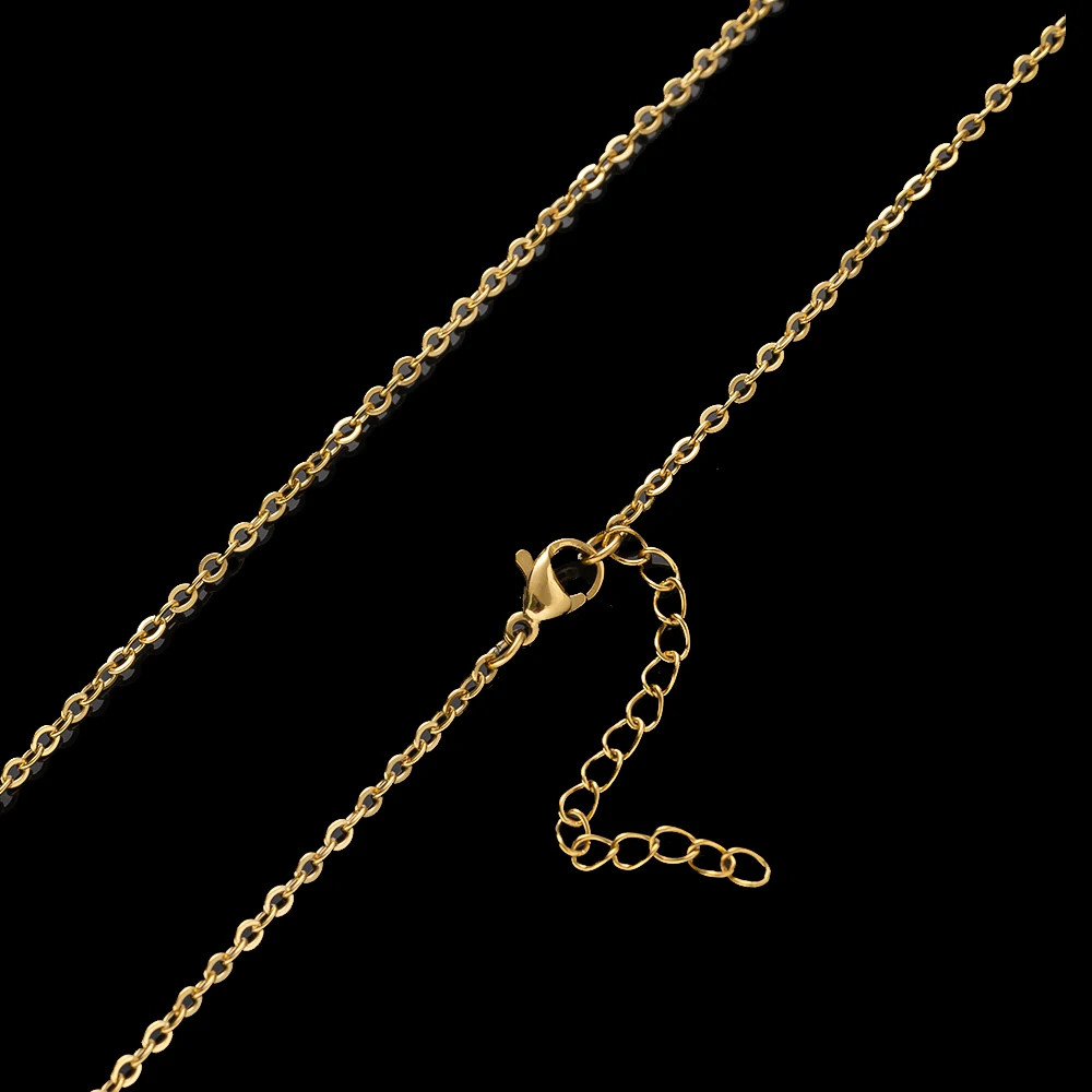 10pcs 45+5cm Gold Stainless Steel Link Cable Chain Necklace with Lobster Clasps
