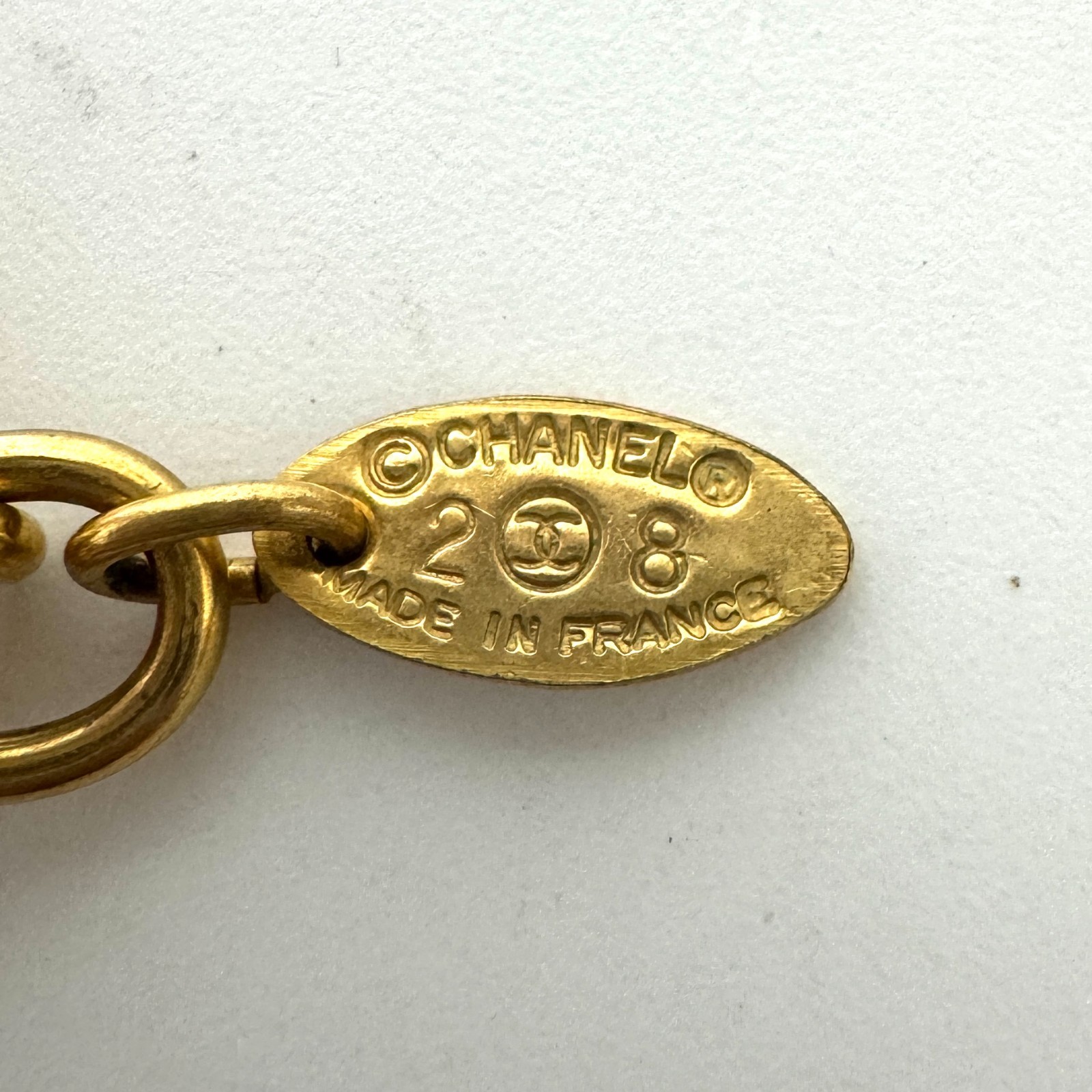 CHANEL 3027 COCO Mark CC Logo Round Necklace Gold Vintage Authentic JAPAN