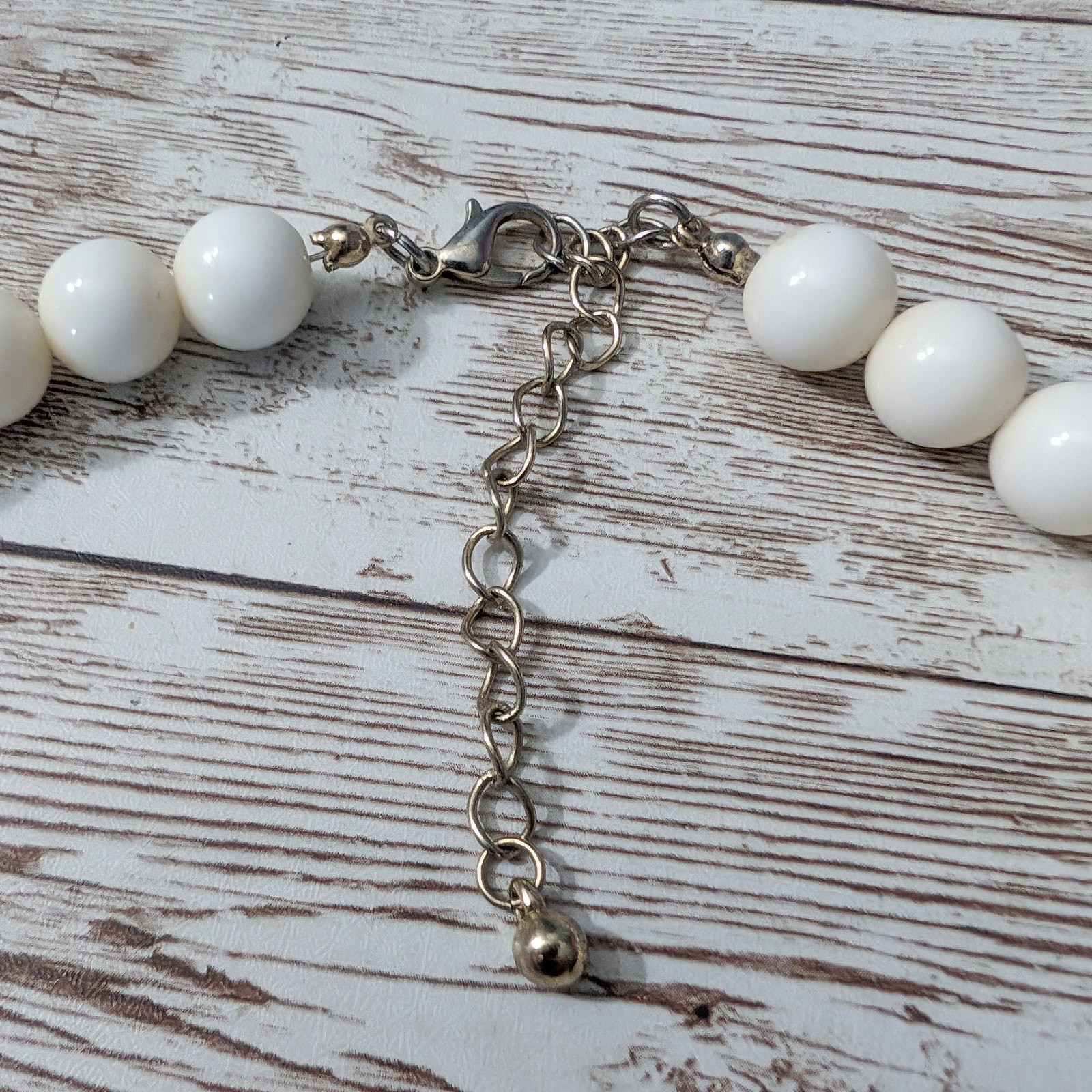 Vintage Necklace Chunky Statement Cream, Beige and Muted Orange