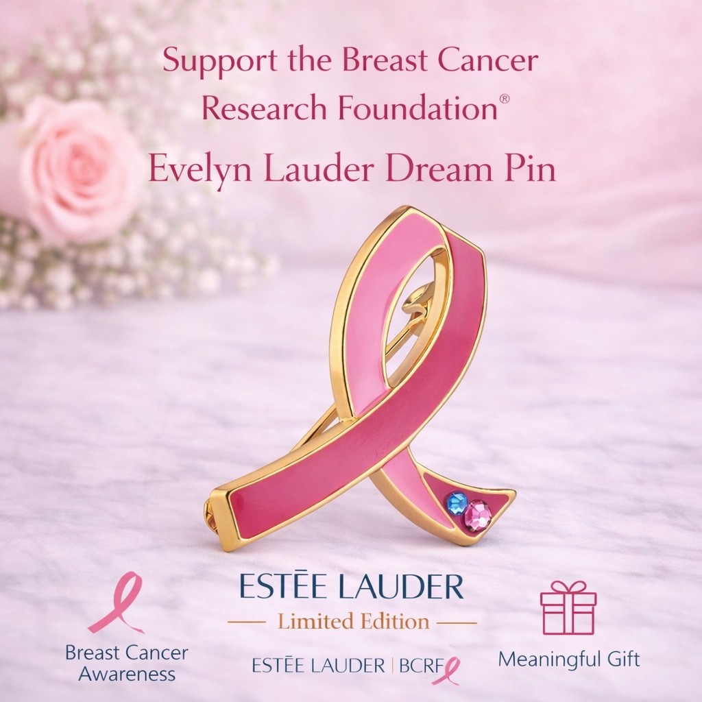 NEW Estee Lauder Evelyn Lauder Dream Pin BCRF Breast Cancer Awareness NEW in Box
