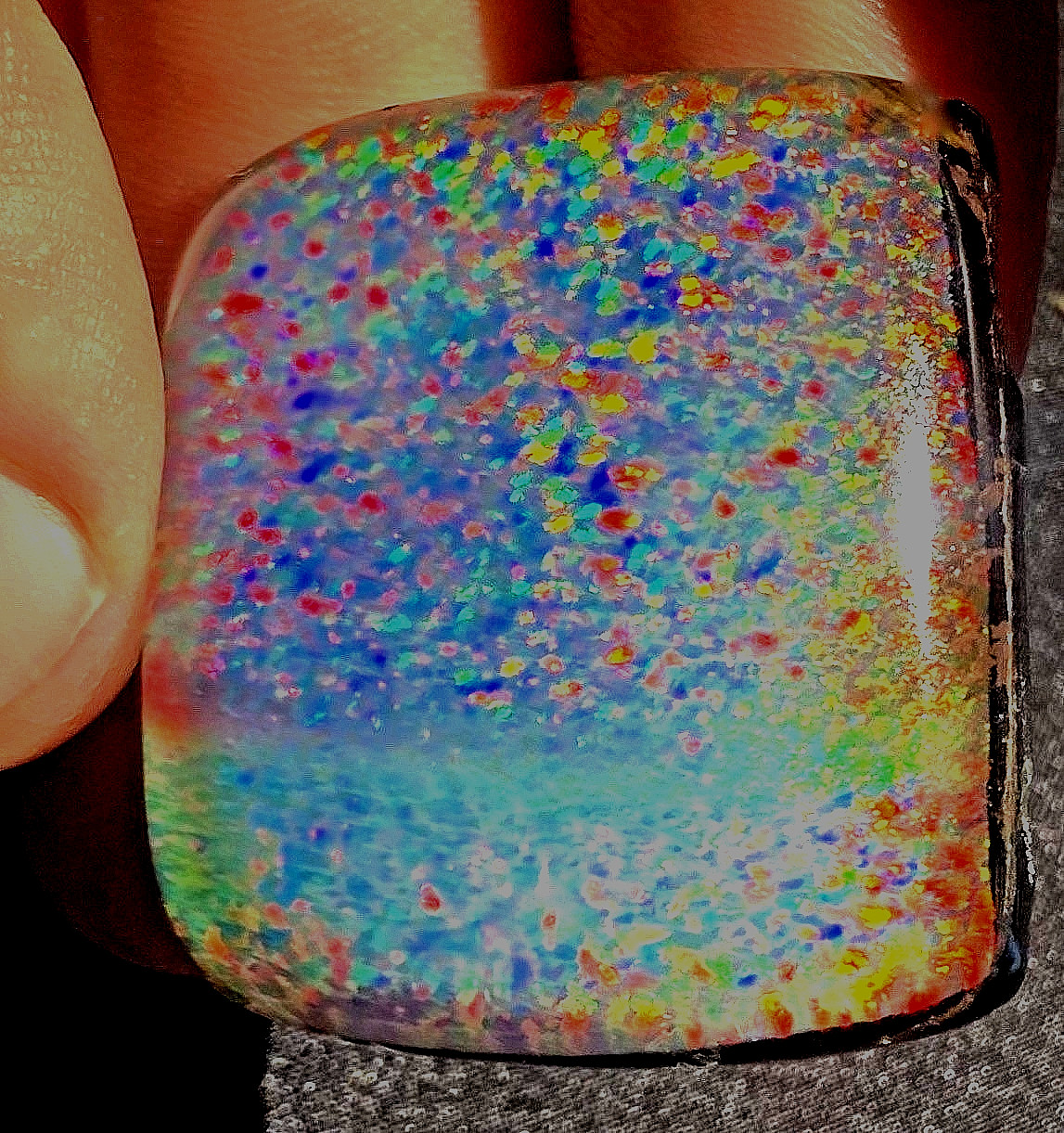 OPAL TRIPLET AMAZING LARGE CABOCHON BRIGHT COLOR PLAY 110 CARATS or 22 GRAMS
