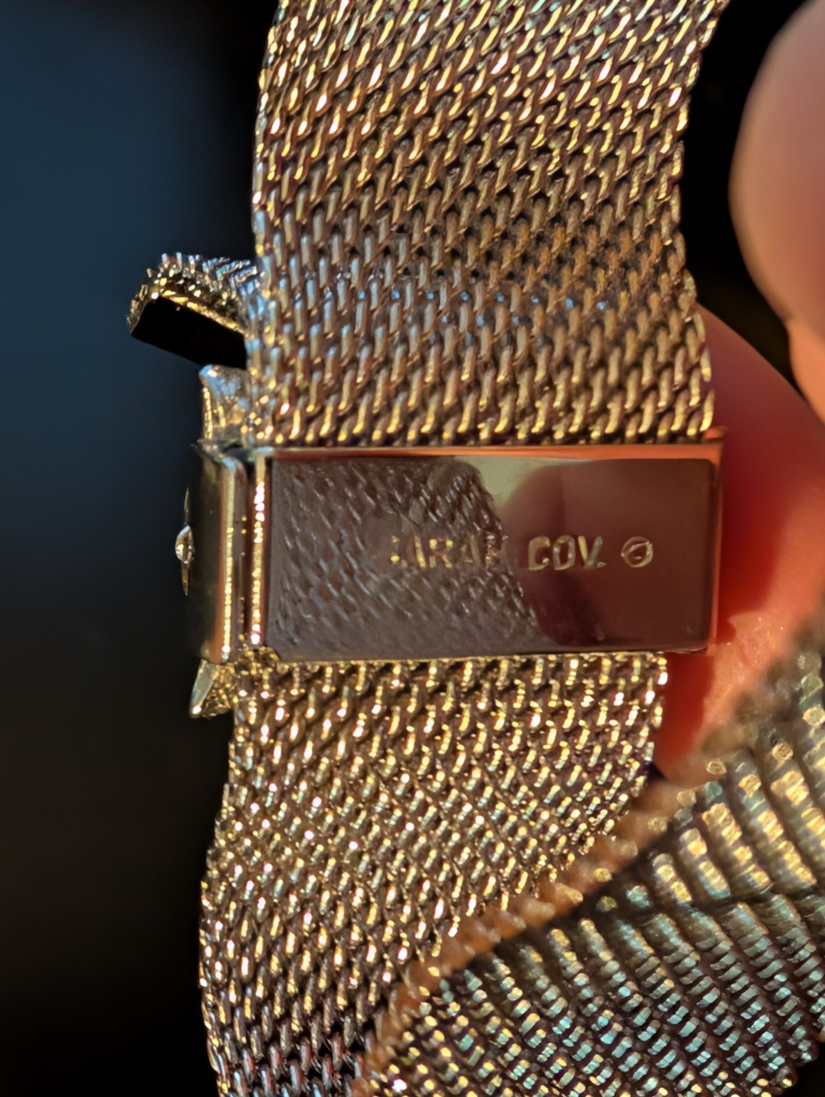 Sarah Coventry Mesh Bracelet Silver Owl Charm Vintage Signed 7.5in