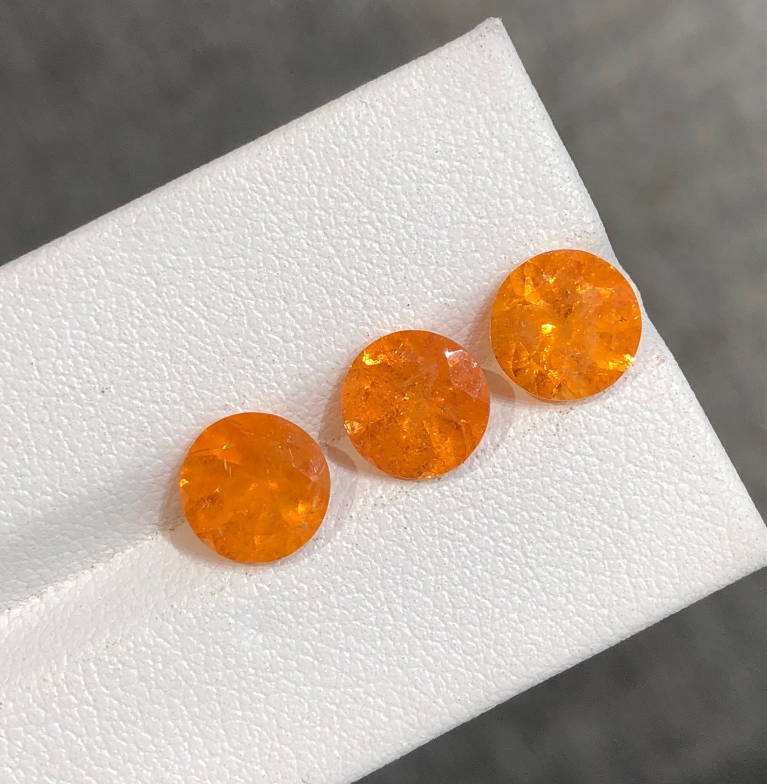 7.69 Carats Spessartite Garnet Pair Round Shape Natural African Loose Gemstone