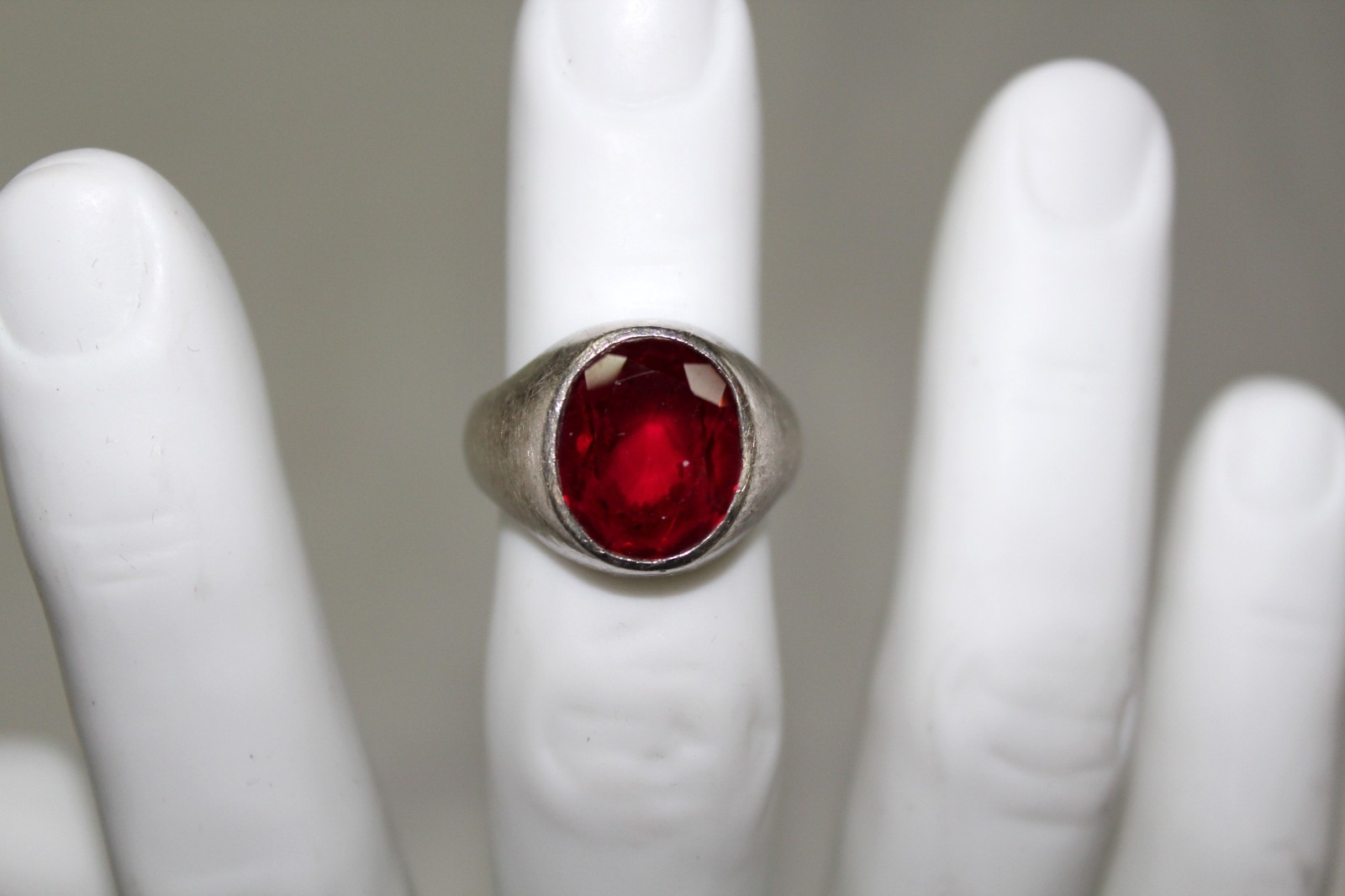 TT) RARE SIGNED HECHO EN MEXICO 9.25 W/ TAXCO LAB Created RUBY Wt 11.2 gr Sz10