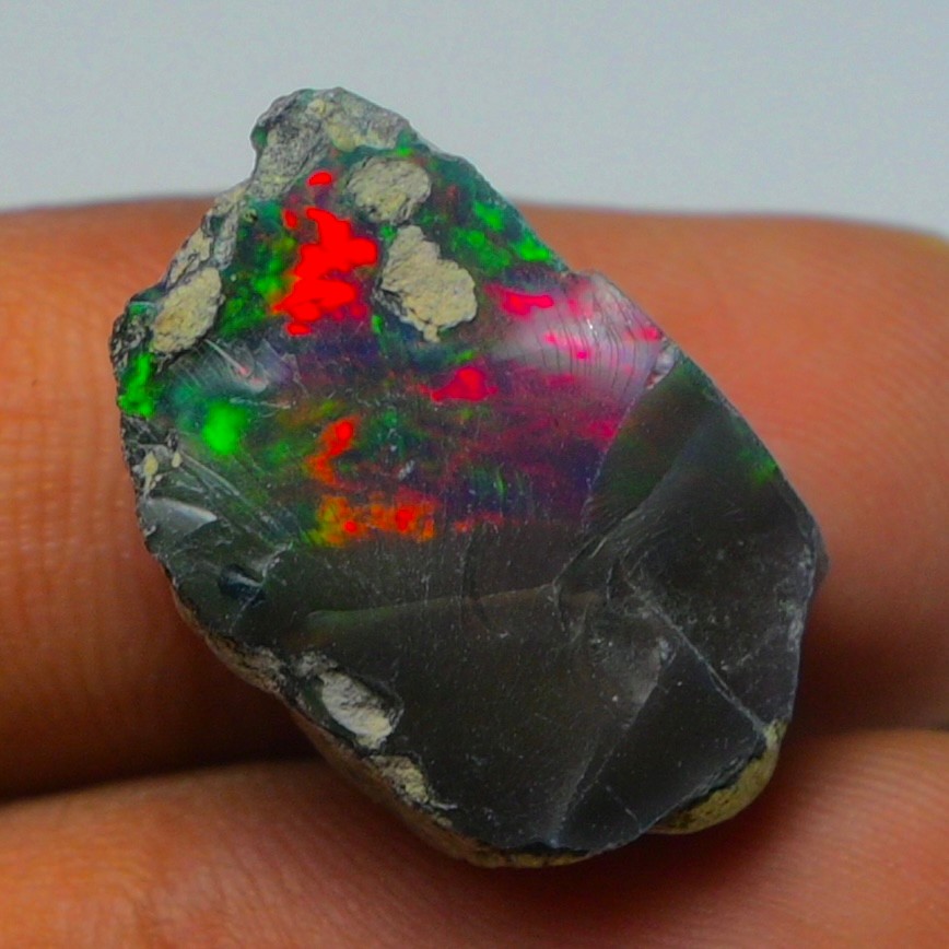 Black Opal Rough 12.45 Carats, Smoked Ethiopian Welo Opal Rough, Fire Opal Raw