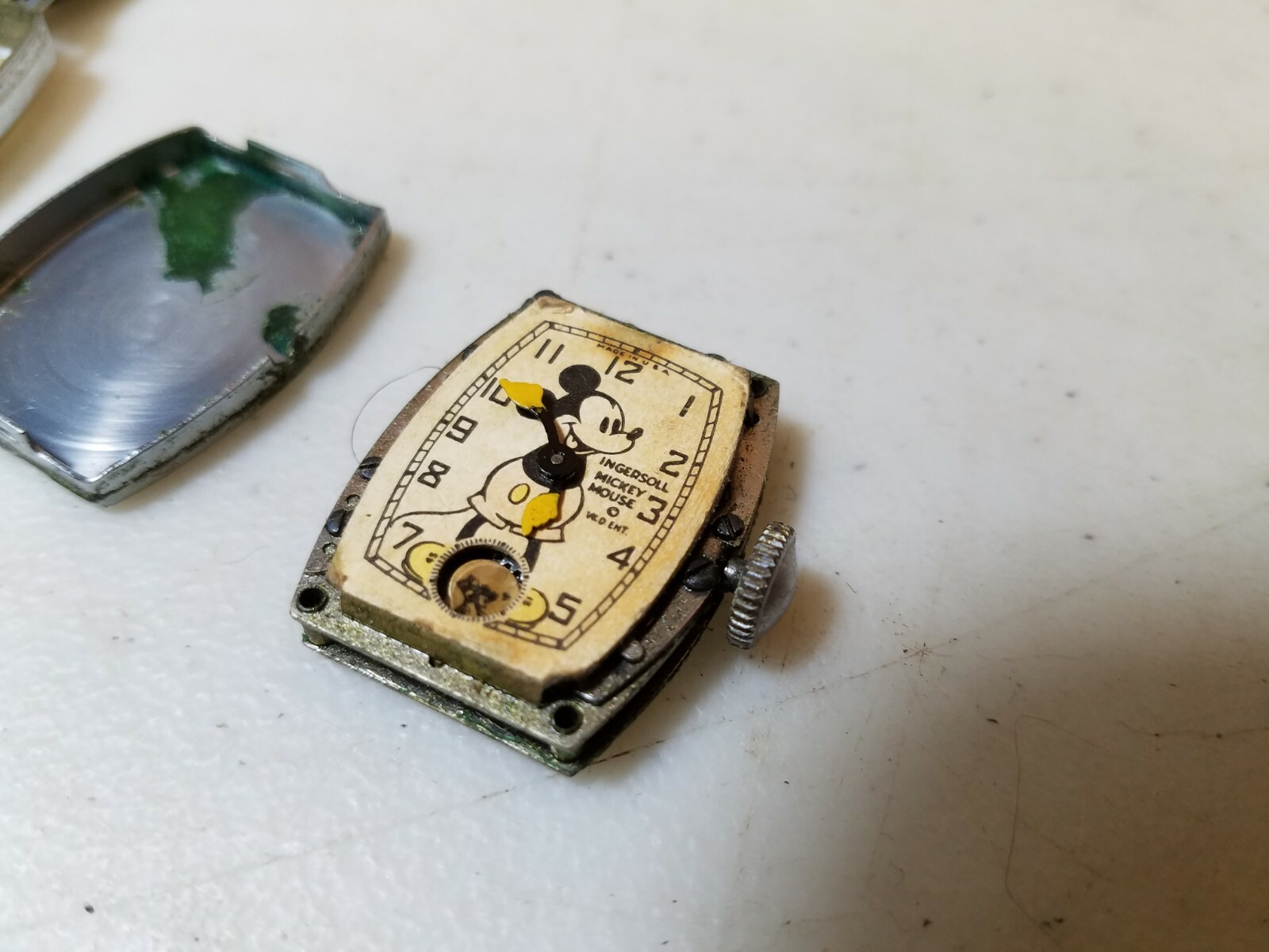 Antique c.1937 Ingersoll Mickey Mouse Deluxe Watch for Repair, Walt Disney Ent.