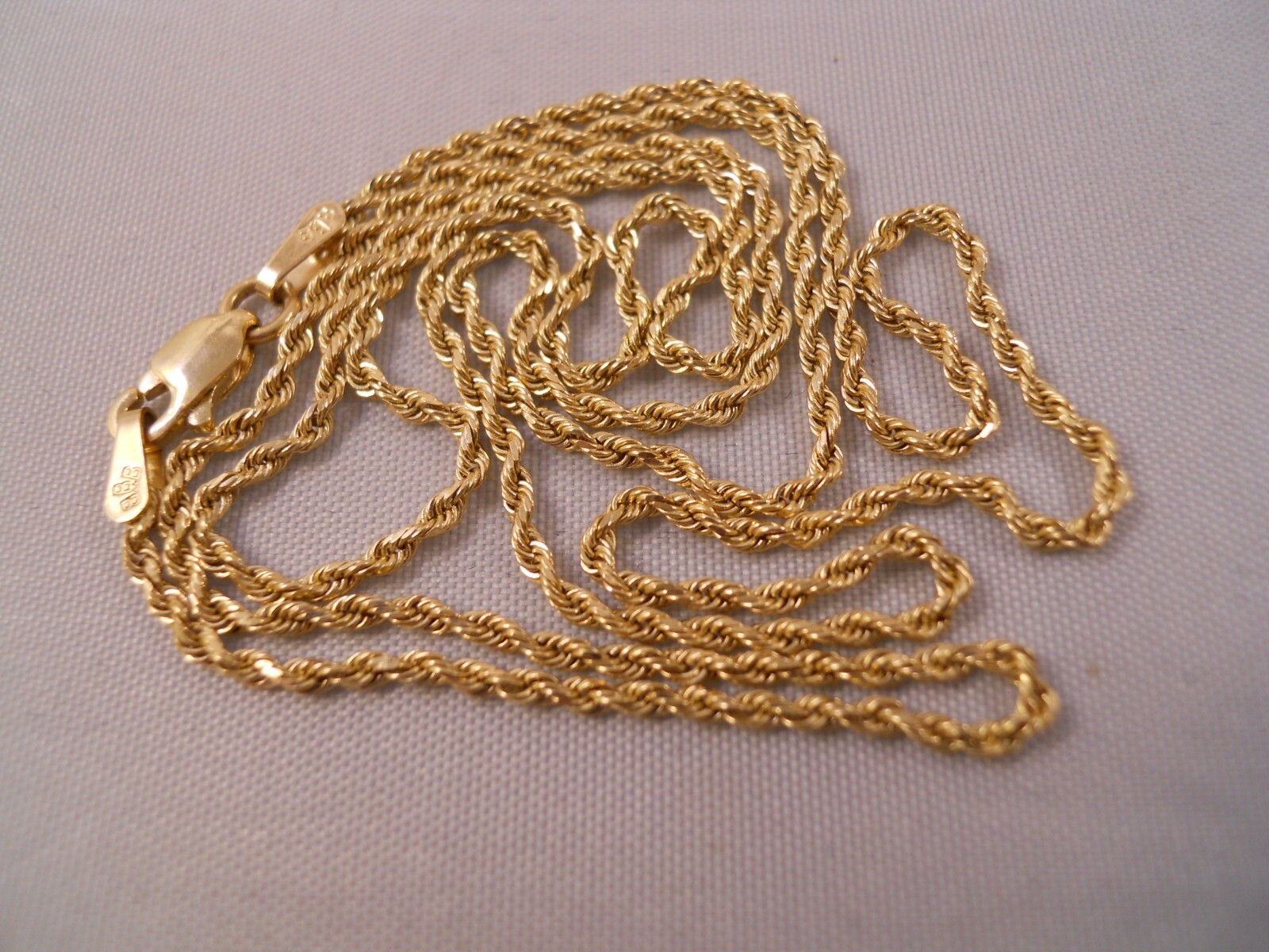 DESIGNER BBB 14K YELLOW GOLD ROPE CHAIN LINK NECKLACE 20″ 1.3MM 3.91G GRAMS