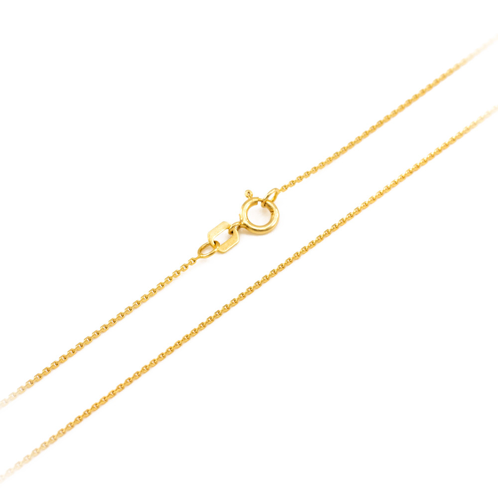 10K Polished Yellow Gold Whale Tail Charm Necklace