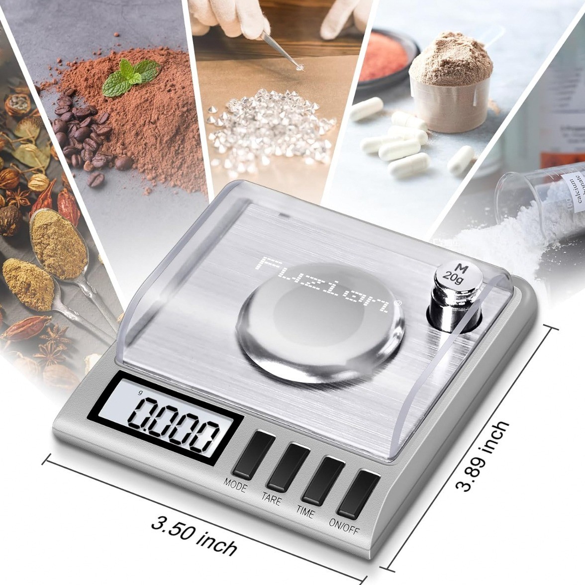 Báscula Digital de Miligramos Alta Precisión 50g 0.001g Portátil Joyería Plata