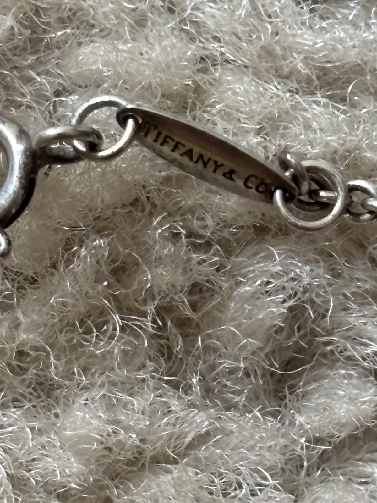 Tiffany & Co. Peretti Teardrop Dangle Charm 925 Bracelet Signed Spain Tag