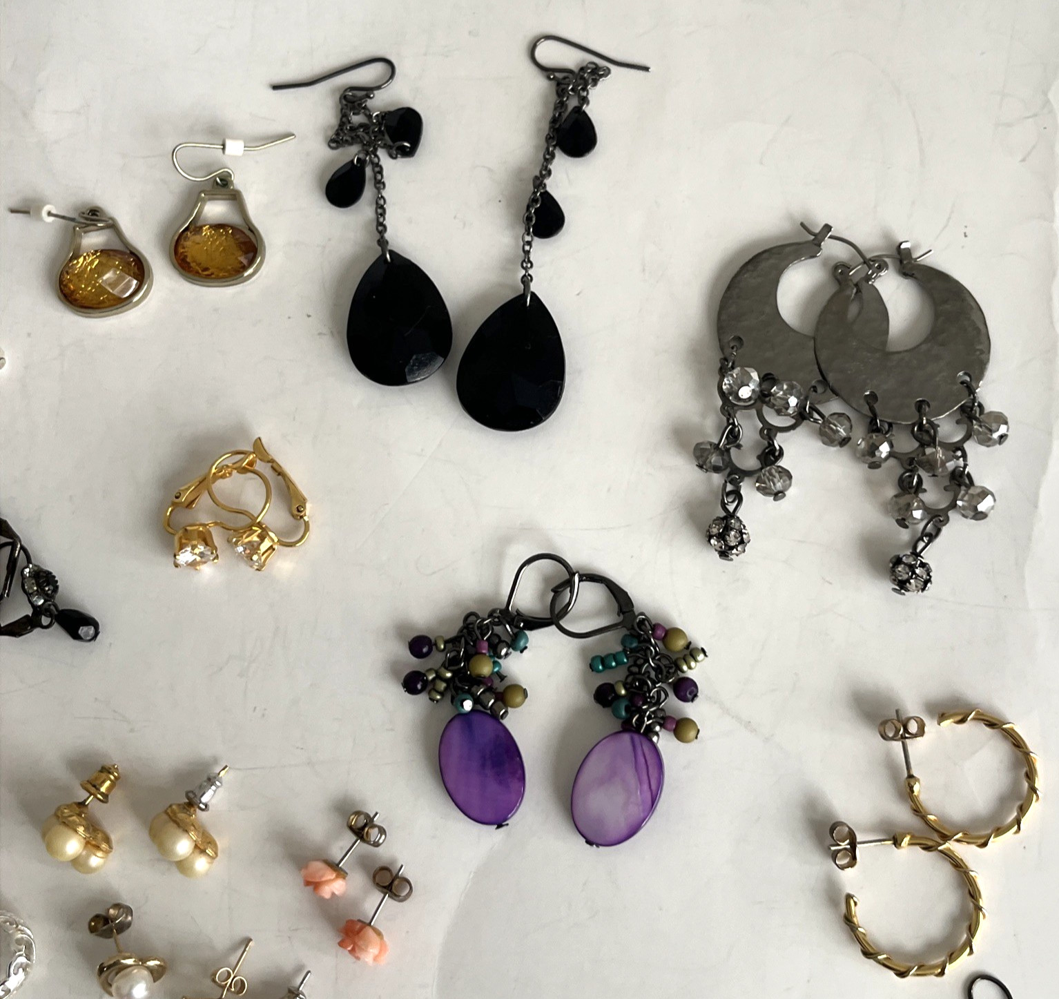 Vintage Costume Jewelry Lot of 20 Earrings Pierced Not Signed