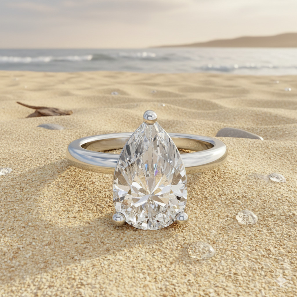 IGI Certificate 1.00 Ct & 1.50 Ct Lab Grown Diamond Engagement Ring in Silver