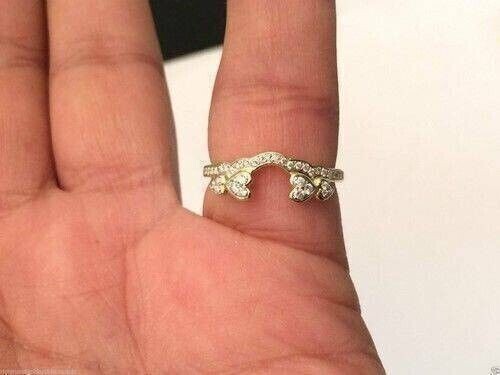2 Ct Round Cut Simulated Diamond Enhancer Engagement Ring 14k Yellow Gold Plated
