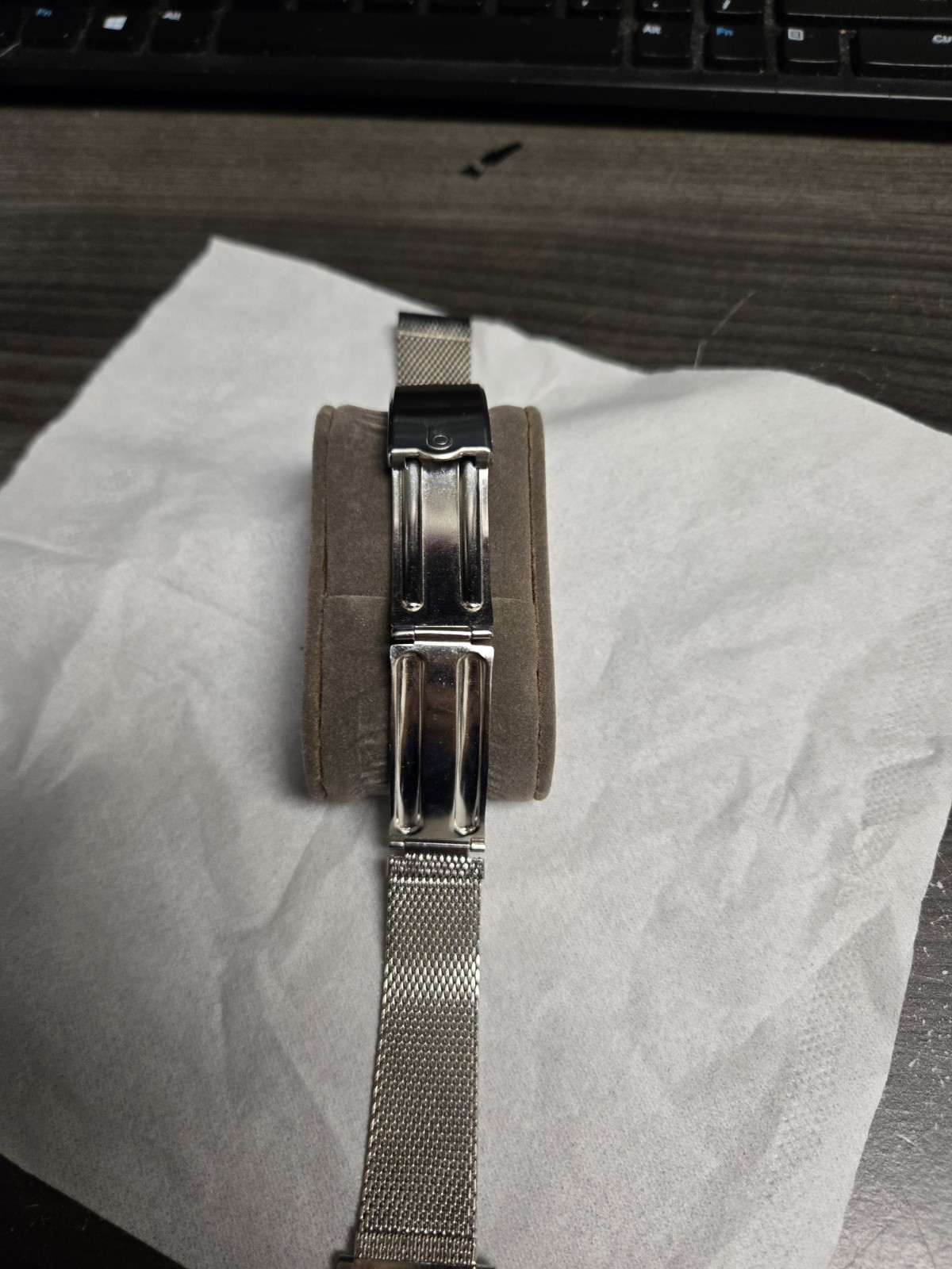 Silver Stainless Steel Milanese Mesh Wristwatch Band w/ Folding Clasp 1002B