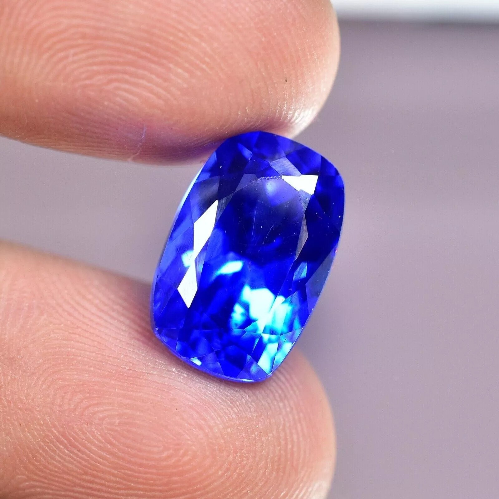 Kashmiri Royal Blue Sapphire 8-10Ct Cushion Natural Loose Gemstone Certified