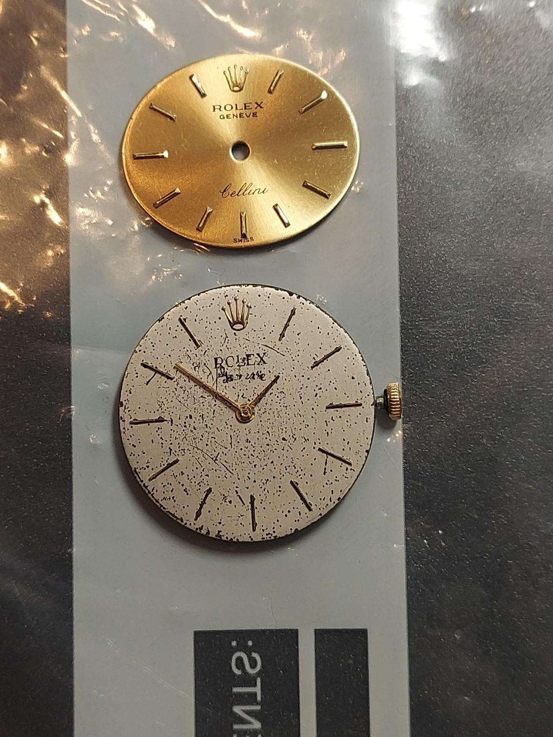 Rolex Cellini Cal 1600 Mens W.Movement 18 K Yellow Gold Dial Hands And Crown