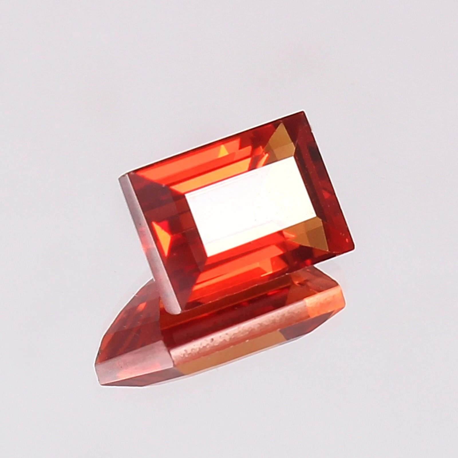 Natural 21.09 Ct Orange Sapphire Baguette Cut Flawless Loose Certified Gemstone