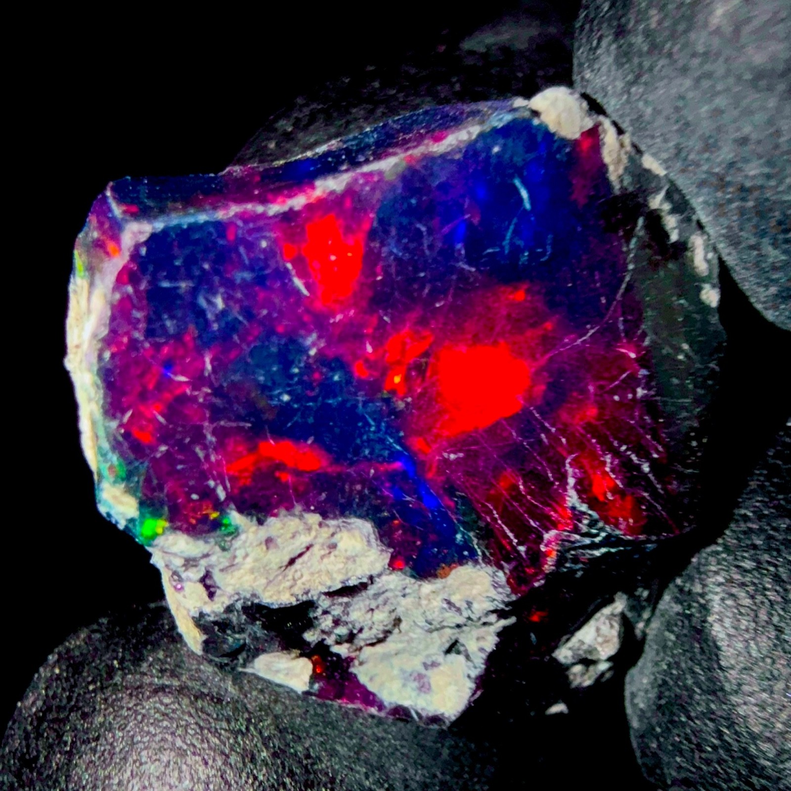 10 Ct Black Ethiopian Opal Rough, Jewelry Grade Welo Opal Rough, Multi Fire Opal