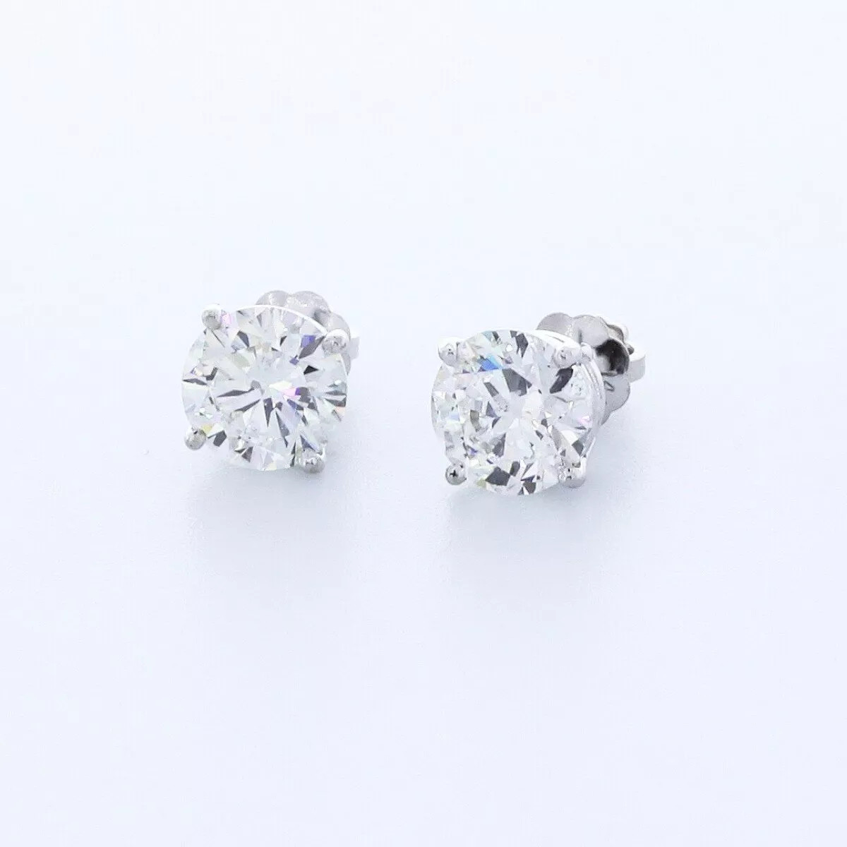 Stud Earrings Solid 14K White Gold Classic 1.63 CT Round Natural Diamond F VS2